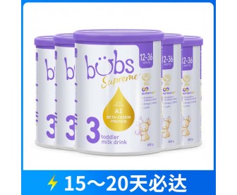 【12月大促】【快线】【新西兰直邮包邮】Bubs 贝臻A2 β-酪蛋白牛奶粉3段 800克x6罐（1-3岁）【收件人身份证必须上传】【新疆、西藏、内蒙古、青海、宁夏、海南、甘肃，需加收运费】